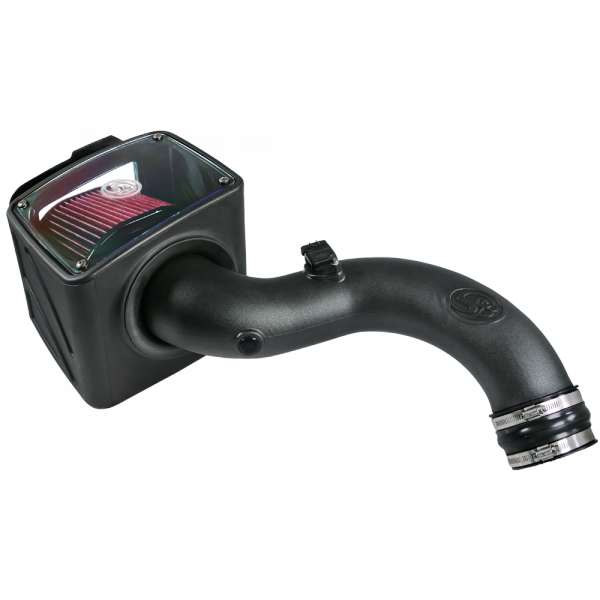 ~(15-Lbs.-25X16x14)~-Cold-Air-Intake-For-01-04-Chevrolet-Silverado-Gmc-Sierra-V8-6.6L-Lb7-Duramax-Cotton-Cleanable-Red-S-B