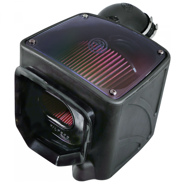 ~(15-Lbs.-25X16x14)~-Cold-Air-Intake-For-01-04-Chevrolet-Silverado-Gmc-Sierra-V8-6.6L-Lb7-Duramax-Cotton-Cleanable-Red-S-B