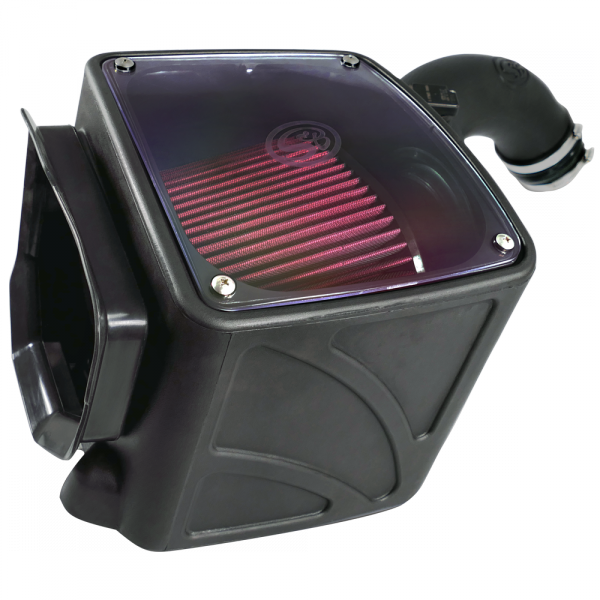 ~(15-Lbs.-25X16x14)~-Cold-Air-Intake-For-01-04-Chevrolet-Silverado-Gmc-Sierra-V8-6.6L-Lb7-Duramax-Cotton-Cleanable-Red-S-B