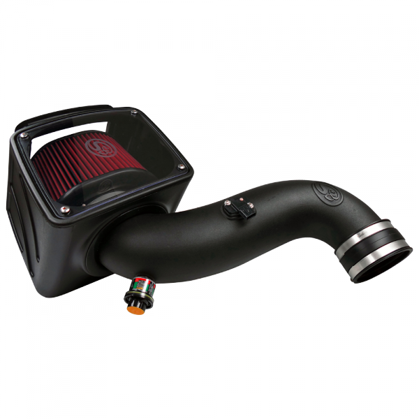 ~(15-Lbs.-25X16x15)~-Cold-Air-Intake-For-07-10-Chevrolet-Silverado-Gmc-Sierra-V8-6.6L-Lmm-Duramax-Cotton-Cleanable-Red-S-B