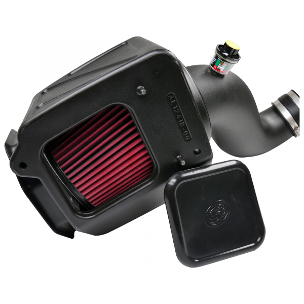 ~(15-Lbs.-25X16x15)~-Cold-Air-Intake-For-07-10-Chevrolet-Silverado-Gmc-Sierra-V8-6.6L-Lmm-Duramax-Cotton-Cleanable-Red-S-B
