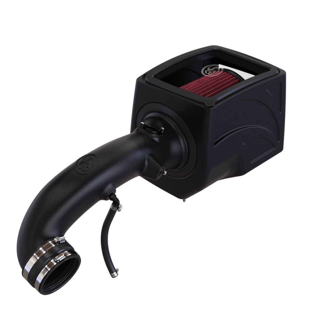 ~(15-Lbs.-25X16x15)~-Cold-Air-Intake-For-09-13-Chevrolet-Silverado-Sierra-2500-3500-6.0L-Cotton-Cleanable-Red-S-B
