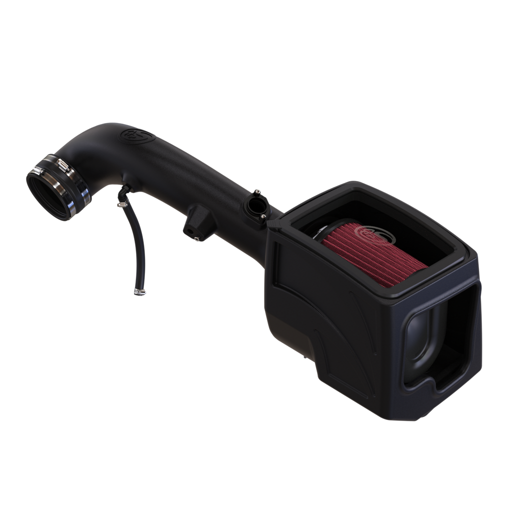 ~(15-Lbs.-25X16x15)~-Cold-Air-Intake-For-09-13-Chevrolet-Silverado-Sierra-2500-3500-6.0L-Cotton-Cleanable-Red-S-B