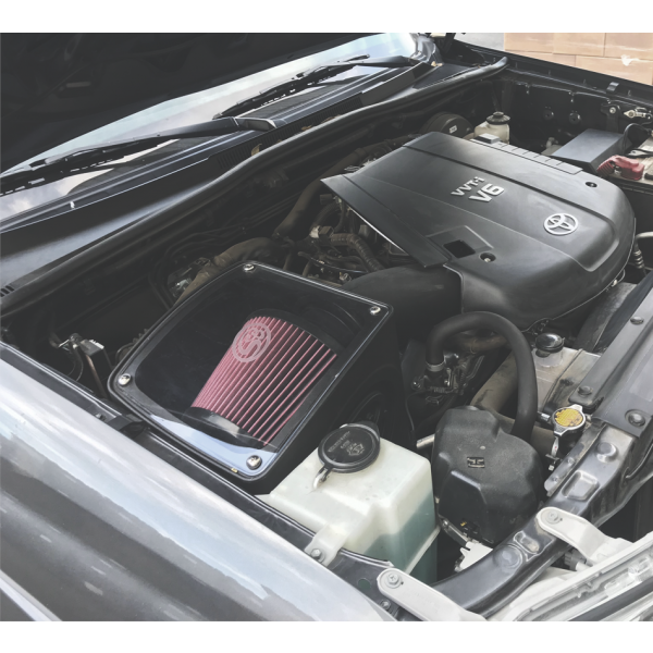 ~(15-Lbs.-26X17x15)~-Cold-Air-Intake-For-05-11-Toyota-Tacoma-4.0L-Oiled-Cotton-Cleanable-Red-S-B