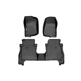 Rough Country M-61501 Heavy Duty Floor Mats Front & Rear w/Under Seat Lockable Storage-20 Gladiator JT