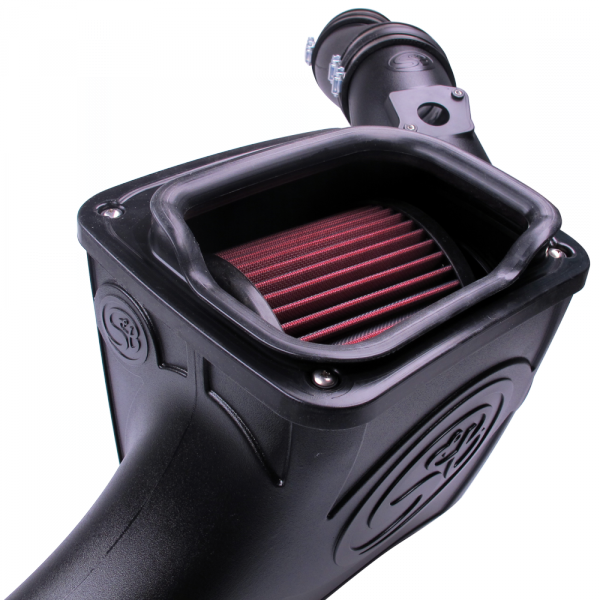 ~(15.1-Lbs.-24X15x14)~-Cold-Air-Intake-For-03-07-Ford-F250-F350-F450-F550-V8-6.0L-Powerstroke-Cotton-Cleanable-Red-S-B