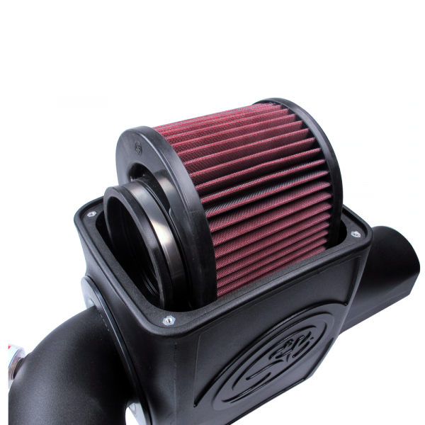 ~(15.1-Lbs.-24X15x14)~-Cold-Air-Intake-For-03-07-Ford-F250-F350-F450-F550-V8-6.0L-Powerstroke-Cotton-Cleanable-Red-S-B