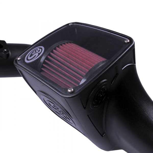 ~(15.1-Lbs.-24X15x14)~-Cold-Air-Intake-For-03-07-Ford-F250-F350-F450-F550-V8-6.0L-Powerstroke-Cotton-Cleanable-Red-S-B