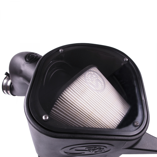 ~(15.2-Lbs.-24X15x14)~-Cold-Air-Intake-For-13-18-Dodge-Ram-2500-3500-L6-6.7L-Cummins-Dry-Extendable-White-S-B