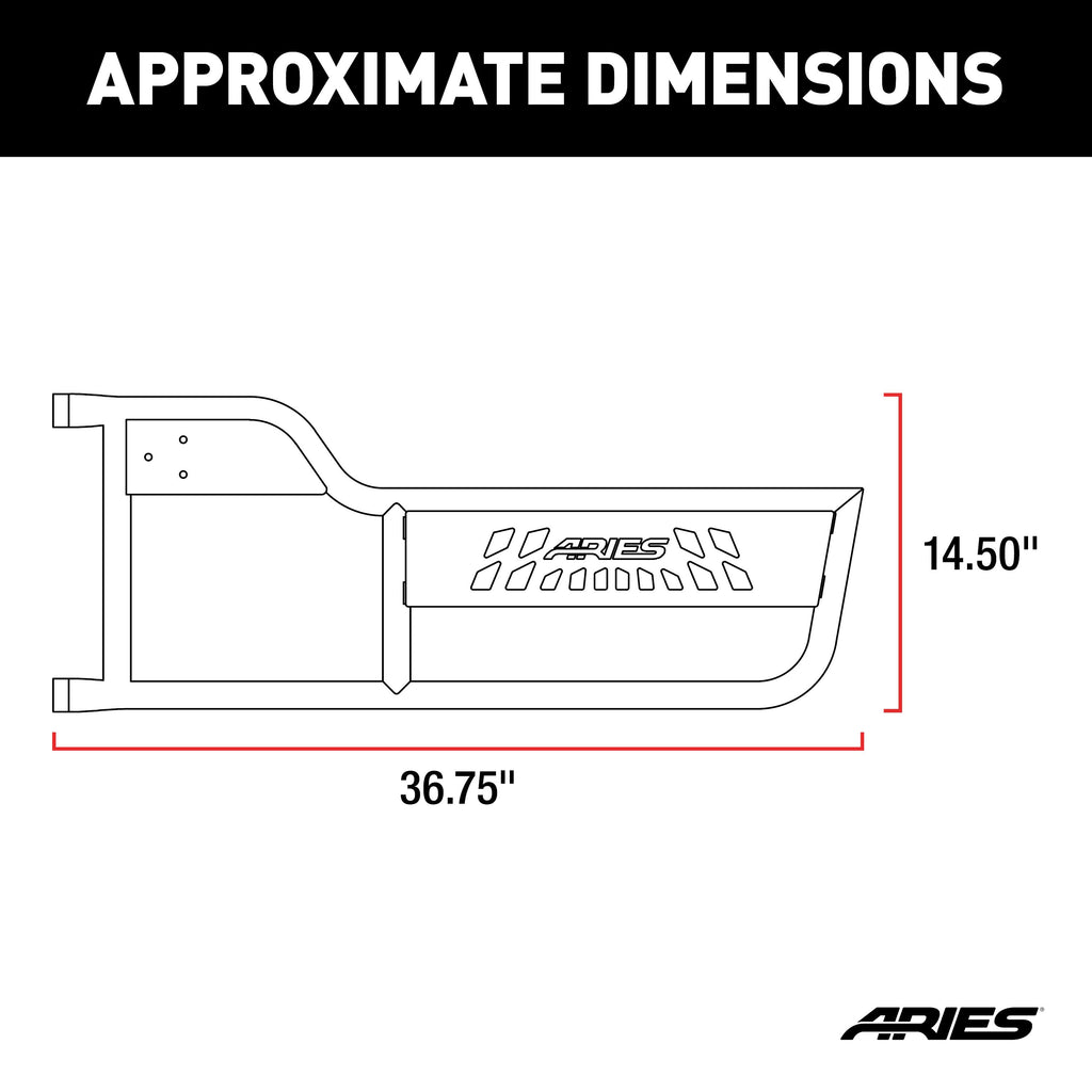 ARIES 1500100 Jeep Wrangler TJ Aluminum Tube Doors for Select Jeep Wrangler