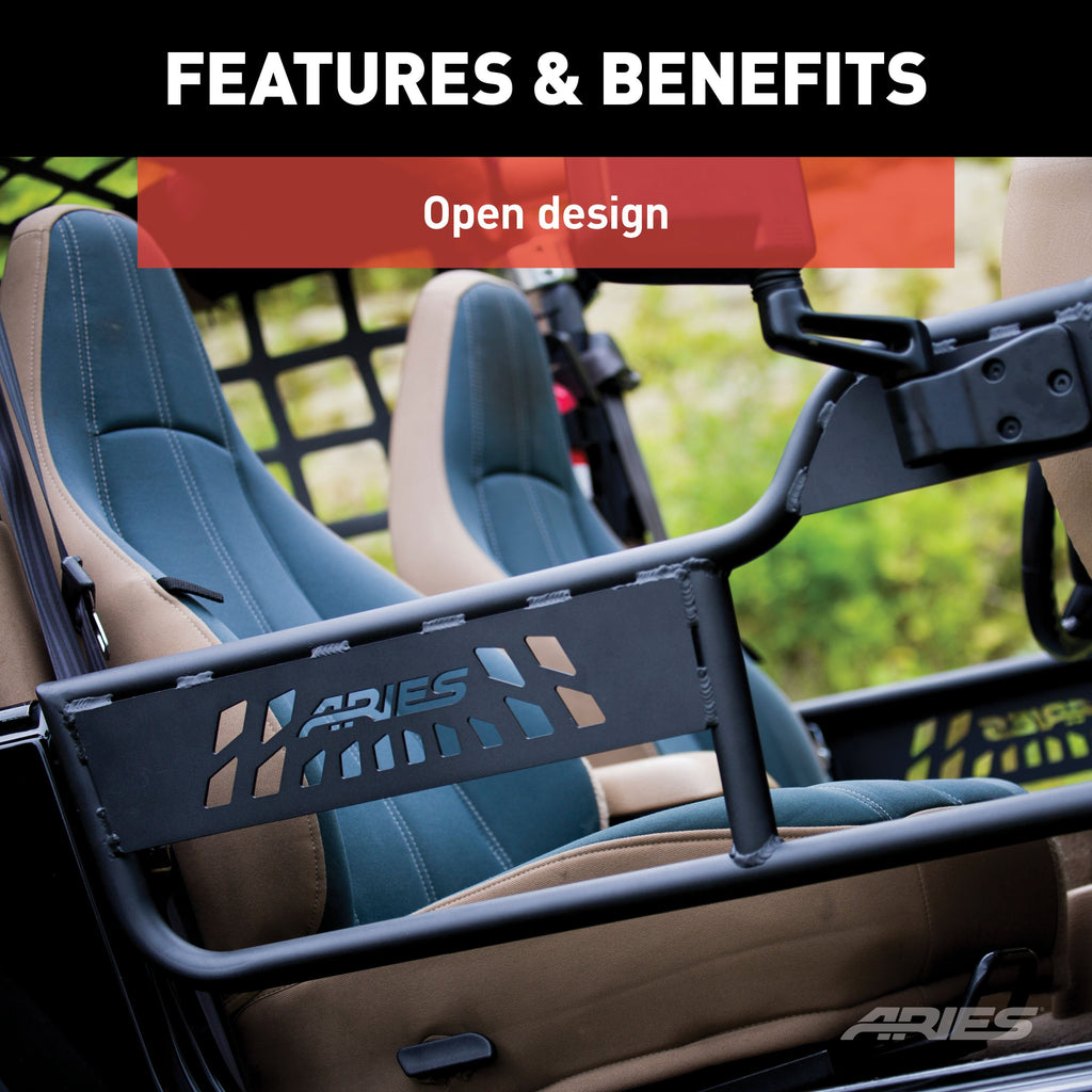 ARIES 1500100 Jeep Wrangler TJ Aluminum Tube Doors for Select Jeep Wrangler