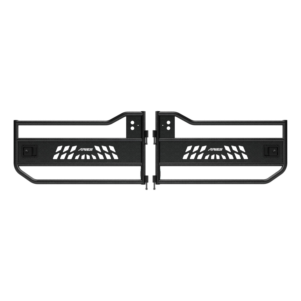 ARIES 1500200 Jeep Wrangler JL, Gladiator Aluminum Front Tube Doors for Select Jeep Wrangler
