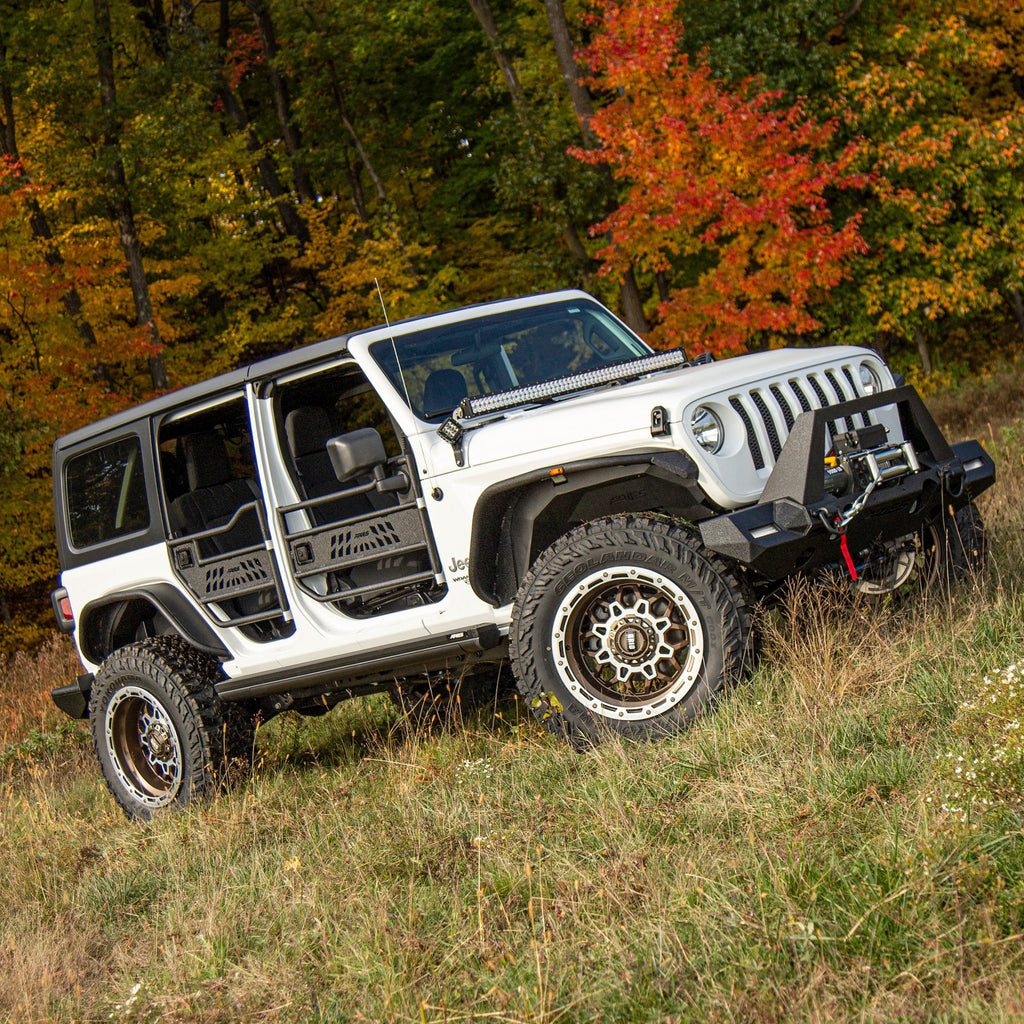 ARIES 1500200 Jeep Wrangler JL, Gladiator Aluminum Front Tube Doors for Select Jeep Wrangler