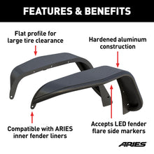 Load image into Gallery viewer, ARIES 1500201 Jeep Wrangler JK Black Aluminum Front Fender Flares for Select Jeep Wrangler