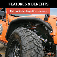 Load image into Gallery viewer, ARIES 1500201 Jeep Wrangler JK Black Aluminum Front Fender Flares for Select Jeep Wrangler