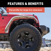Load image into Gallery viewer, ARIES 1500202 Jeep Wrangler JK Raw Aluminum Front Fender Flares for Select Jeep Wrangler