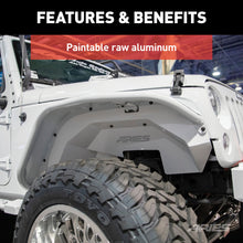 Load image into Gallery viewer, ARIES 1500202 Jeep Wrangler JK Raw Aluminum Front Fender Flares for Select Jeep Wrangler