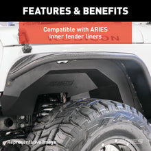 Load image into Gallery viewer, ARIES 1500202 Jeep Wrangler JK Raw Aluminum Front Fender Flares for Select Jeep Wrangler