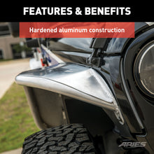 Load image into Gallery viewer, ARIES 1500202 Jeep Wrangler JK Raw Aluminum Front Fender Flares for Select Jeep Wrangler