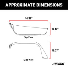 Load image into Gallery viewer, ARIES 1500213 Smooth Carbide Black Aluminum Front Jeep Gladiator JT &amp; Wrangler JL Fender Flares for Off-Road-Style Wheels for Select Jeep Wrangler