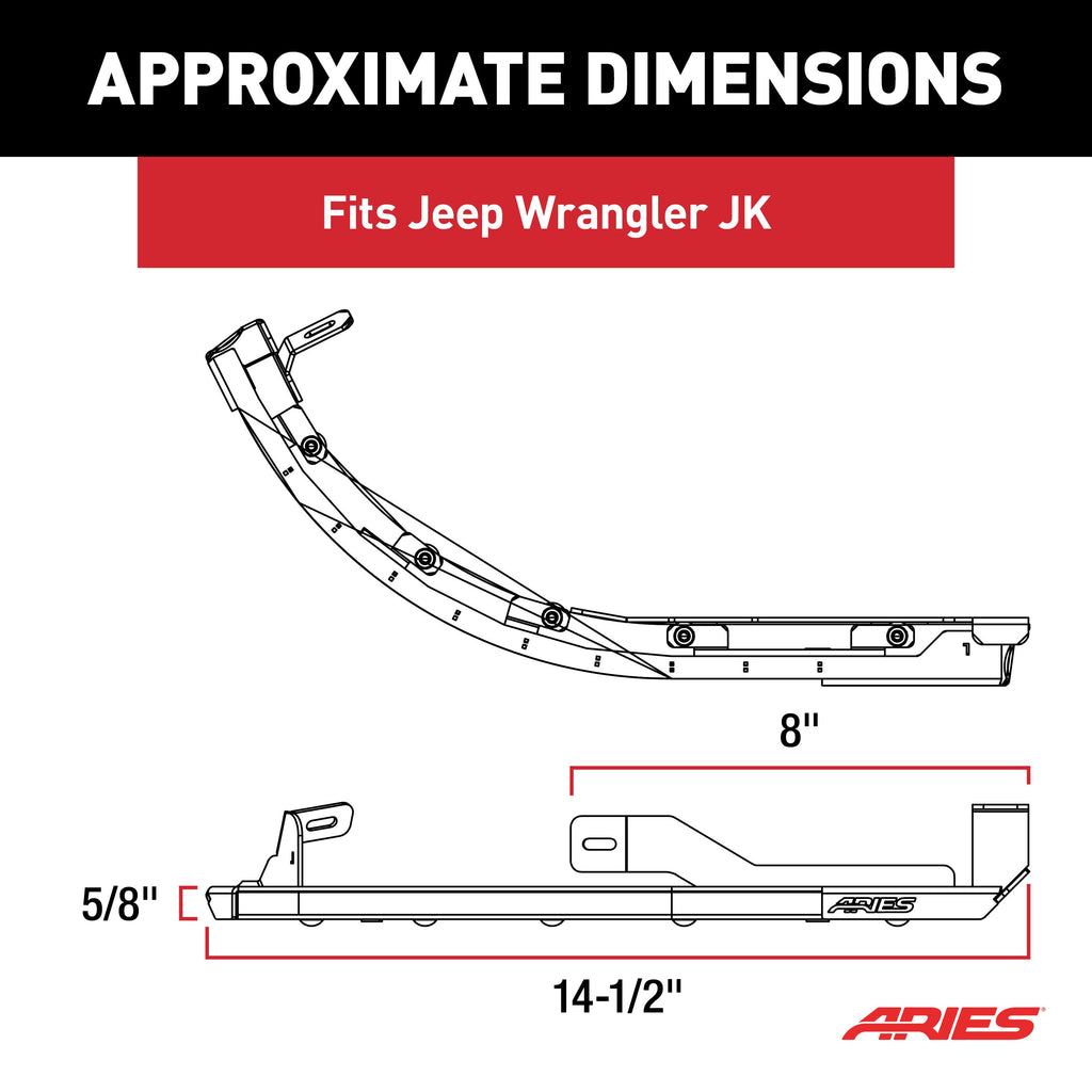 ARIES 1500230 LED Fender Lights for Jeep Wrangler JK for Select Jeep Wrangler