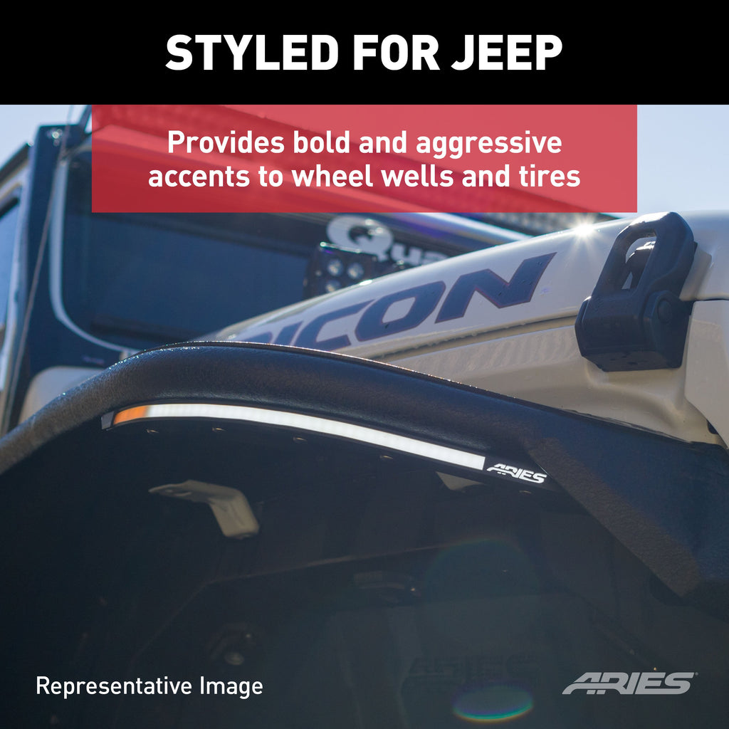 ARIES 1500230 LED Fender Lights for Jeep Wrangler JK for Select Jeep Wrangler