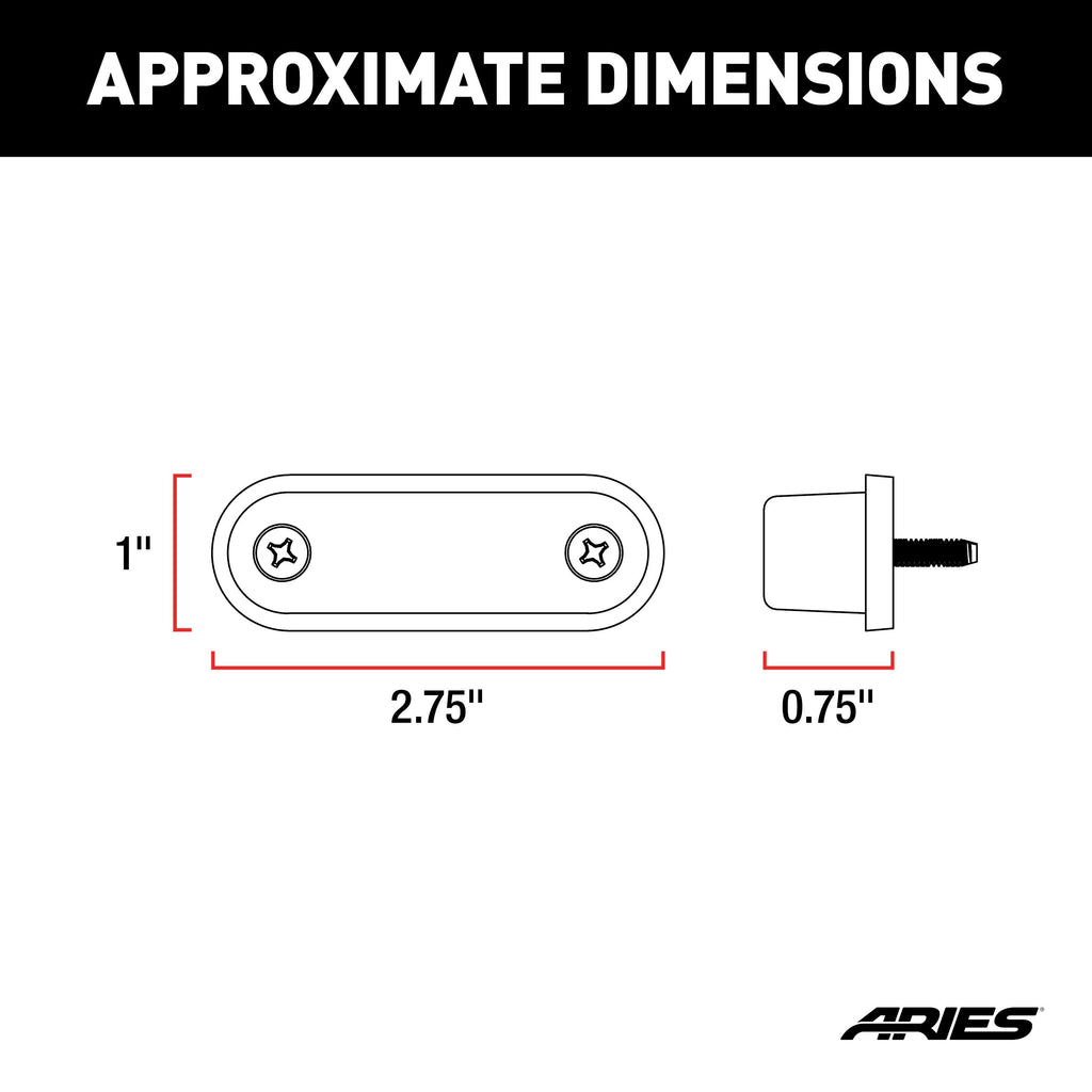 ARIES 1500240 Jeep Fender Flare LED Side Markers for Select Jeep Wrangler