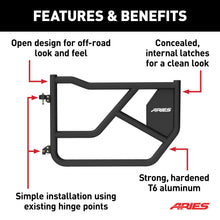 Load image into Gallery viewer, ARIES 1500250 Front Black Aluminum Tube Doors for Ford Bronco 4-Door for Select Ford Bronco
