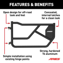 Load image into Gallery viewer, ARIES 1500255 Front Black Aluminum Tube Doors for Ford Bronco 2-Door for Select Ford Bronco
