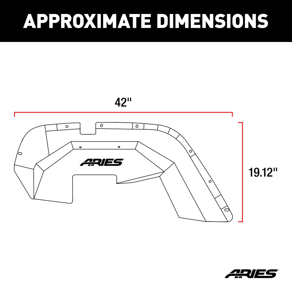 ARIES 1500350 Jeep Wrangler JK Aluminum Front Inner Fender Liners for Select Jeep Wrangler