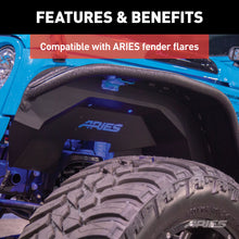 Load image into Gallery viewer, ARIES 1500350 Jeep Wrangler JK Aluminum Front Inner Fender Liners for Select Jeep Wrangler