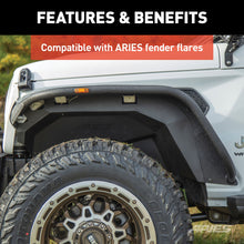 Load image into Gallery viewer, ARIES 1500550 Jeep Wrangler JL Aluminum Front Inner Fender Liners for Select Jeep Wrangler