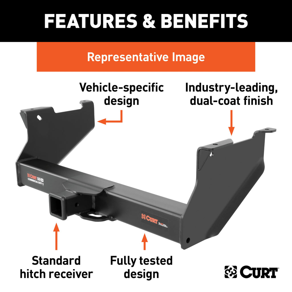 CURT 15010 Commercial Duty Class 5 Hitch, 2-1/2", Select Silverado, Sierra HD