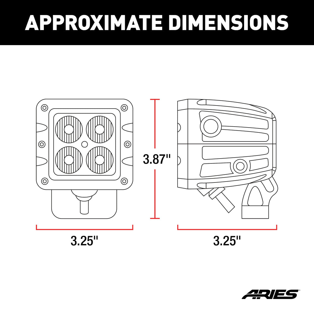 ARIES 1501252 2" Square Cube LED Lights (2,200 Lumens)