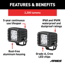 Load image into Gallery viewer, ARIES 1501252 2" Square Cube LED Lights (2,200 Lumens)