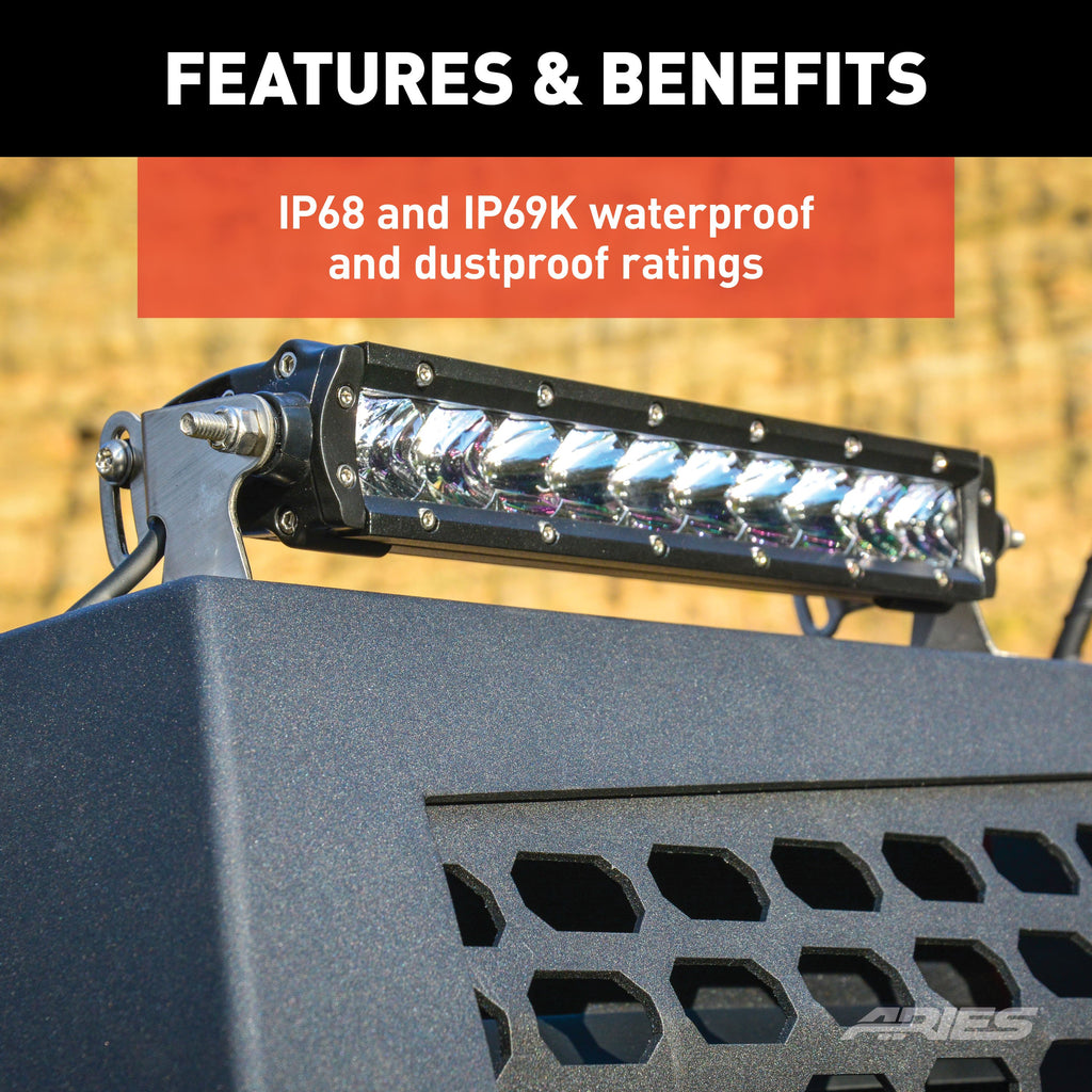 ARIES 1501260 10" Single-Row LED Light Bar (4,900 Lumens)