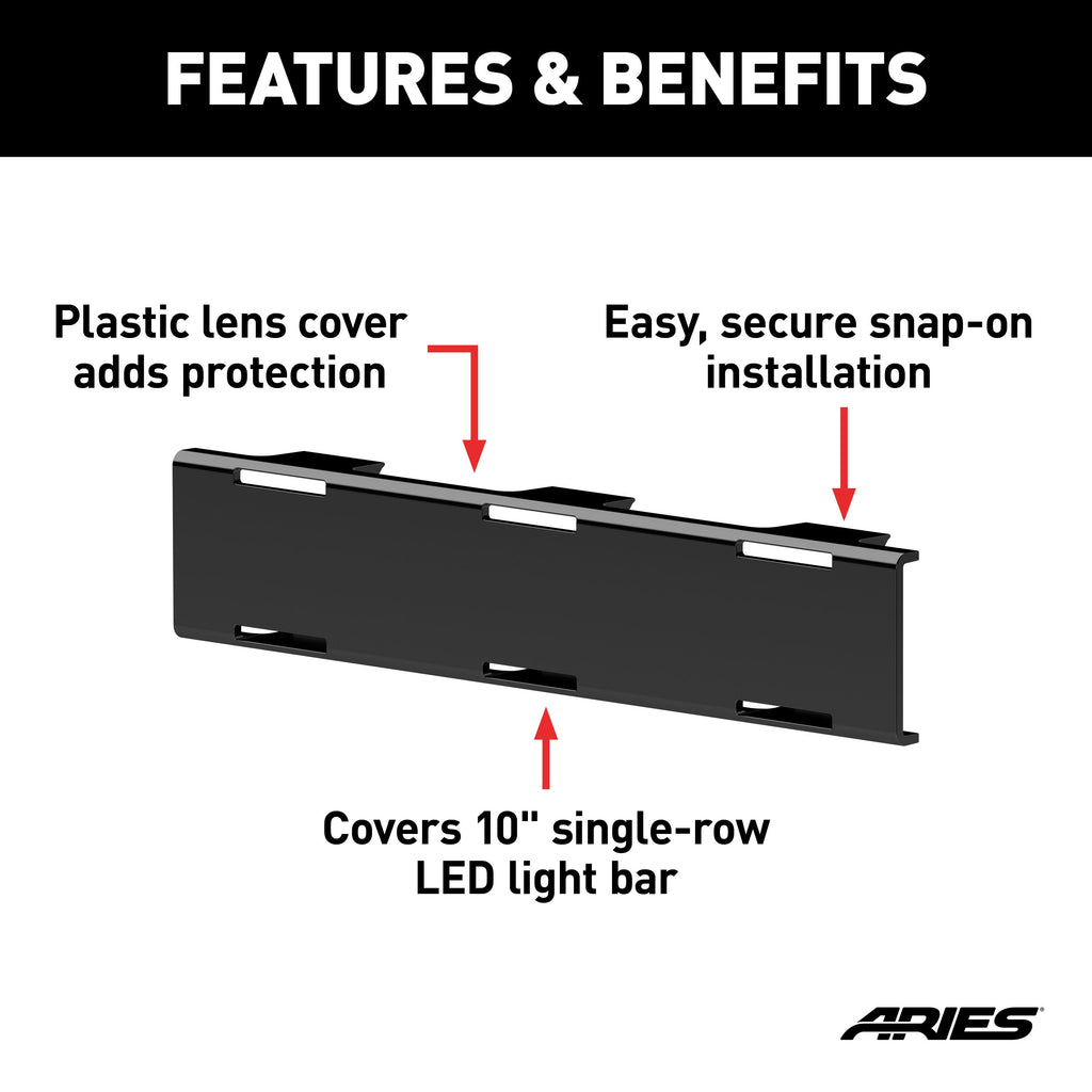 ARIES 1501261 LED Light Cover for 10" Single-Row Light Bars