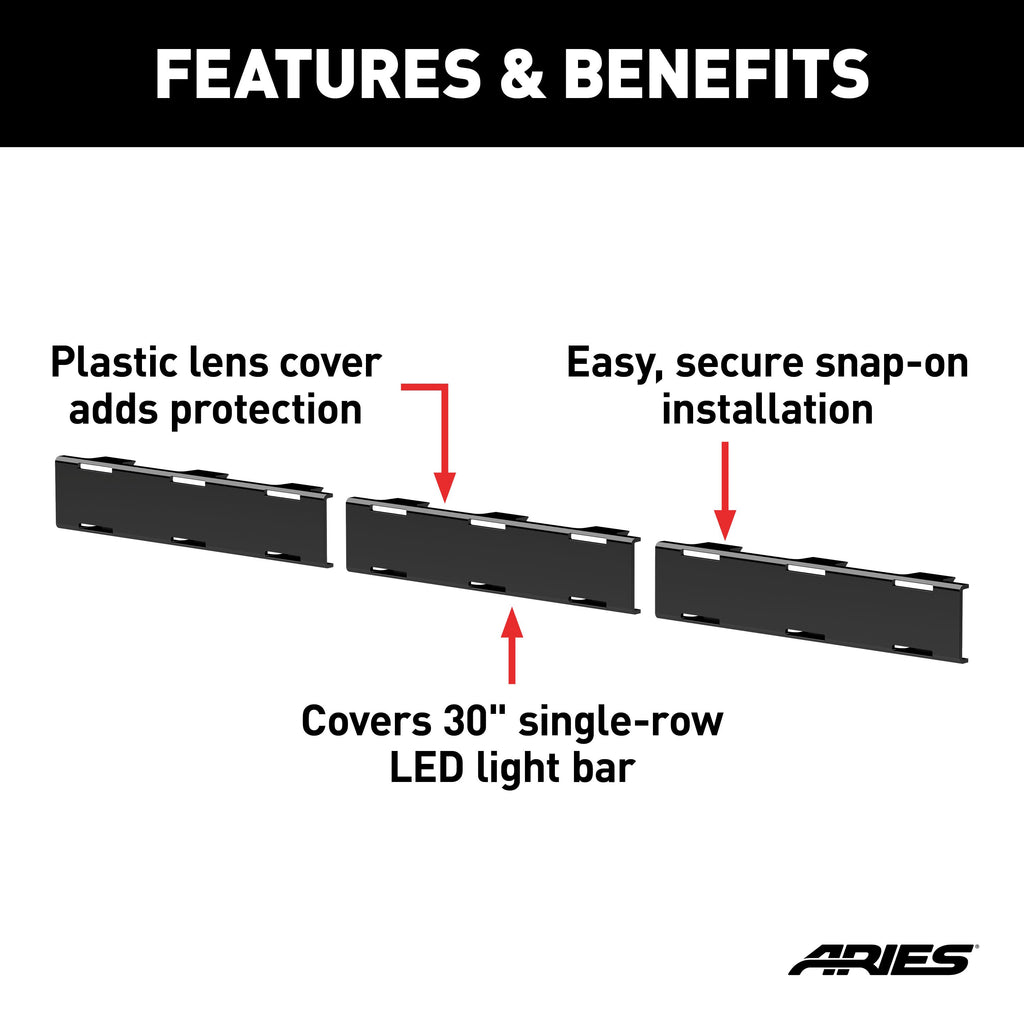 ARIES 1501265 LED Light Covers for 30" Light Bar