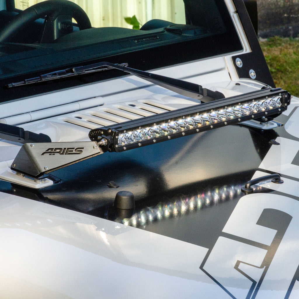 ARIES 1501300 Jeep JK Hood Light and Brackets for Select Jeep Wrangler
