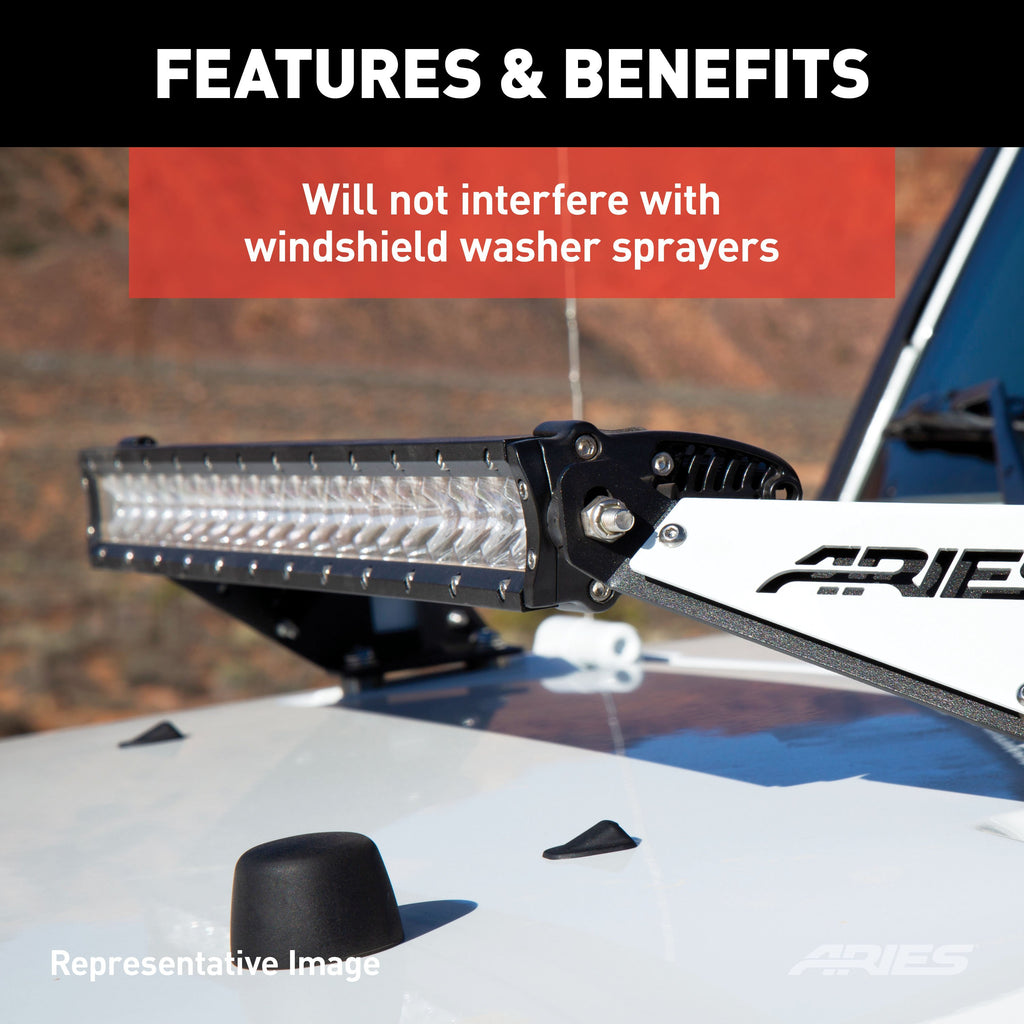 ARIES 1501300 Jeep JK Hood Light and Brackets for Select Jeep Wrangler