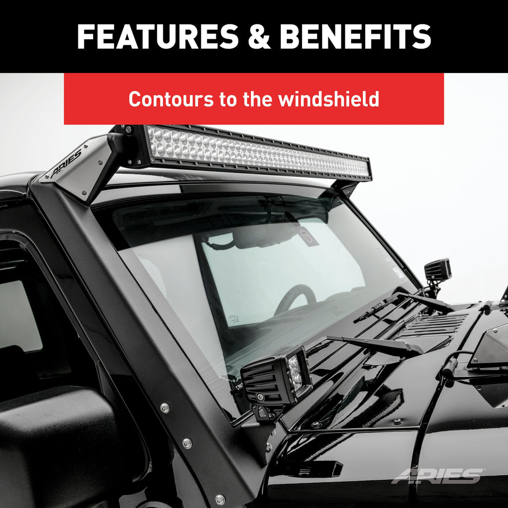 ARIES 1501301 Jeep JK Roof Light and Brackets for Select Jeep Wrangler