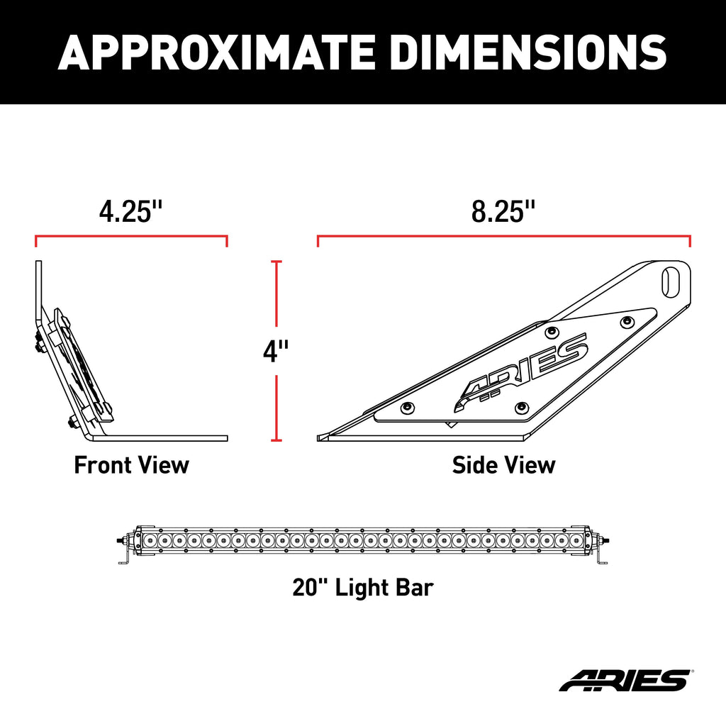 ARIES 1501302 Jeep TJ Hood Light and Brackets for Select Jeep Wrangler
