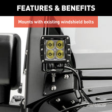 Load image into Gallery viewer, ARIES 1501304 Jeep JK Windshield Lights and Brackets for Select Jeep Wrangler