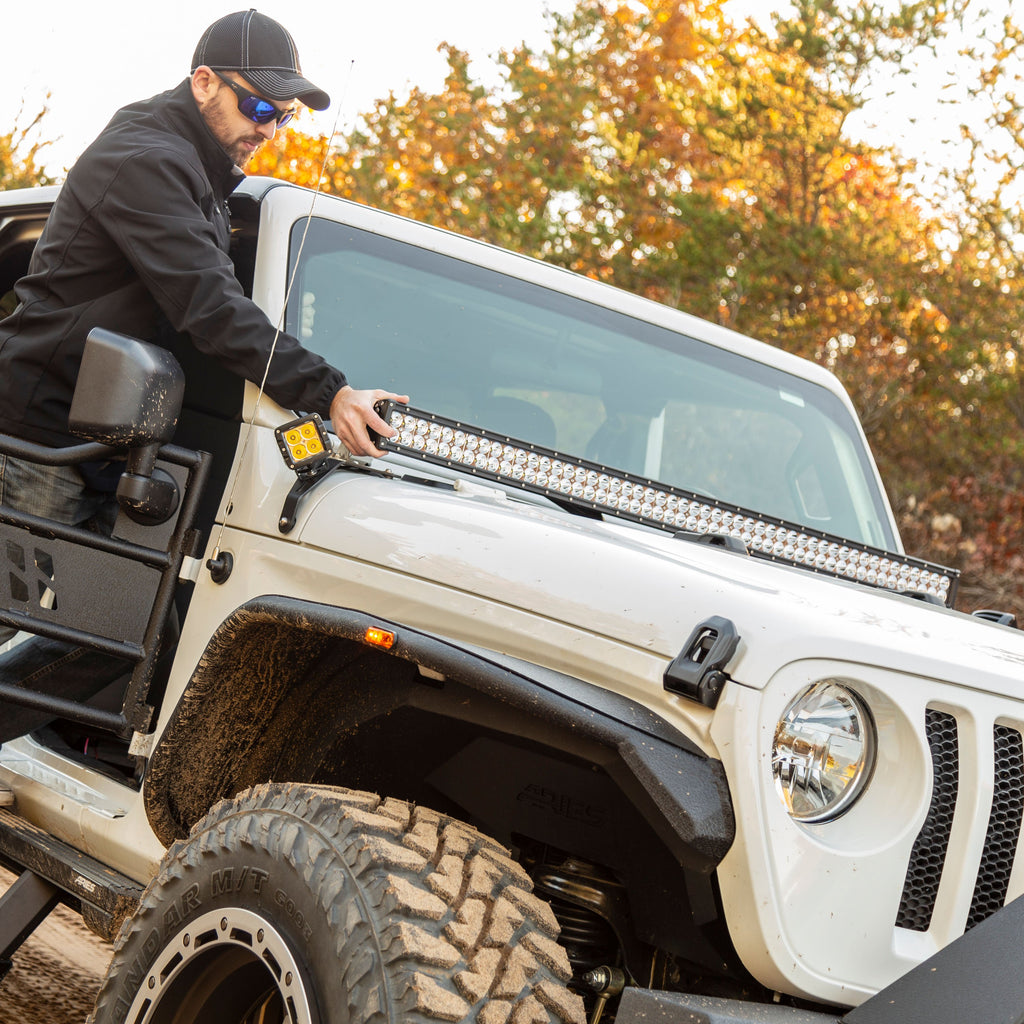 ARIES 1501306 Jeep Wrangler JL, Gladiator Windshield Light Bar and Brackets for Select Jeep Wrangler