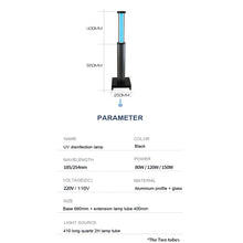 Load image into Gallery viewer, 150W-Uvc-Automatic-Telescoping-Mobile-Room-Disinfection-Device-With-Ozone-Sanitizer
