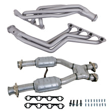 Load image into Gallery viewer, BBK Performance Parts 15162 79-93 MUSTANG 5.0 1-5/8 LONG TUBE HEADERS PLUS MID PIPE (TITANIUM CERAMIC) for Select Ford Mustang, Mercury Capri