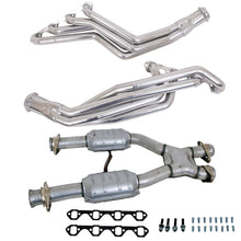 Load image into Gallery viewer, BBK Performance Parts 15163 79-93 MUSTANG 5.0 1-5/8 LONG TUBE HEADERS PLUS MID PIPE (SILVER CERAMIC) for Select Ford Mustang, Mercury Capri