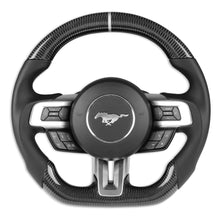 Load image into Gallery viewer, 1517-Mustang-Rekudo-Heated-Steering-Wheel-Carbon-Fiber-W-Leather-Grips-Blac