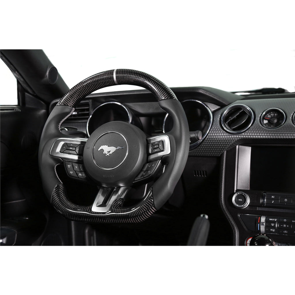 1517-Mustang-Rekudo-Heated-Steering-Wheel-Carbon-Fiber-W-Leather-Grips-Blac