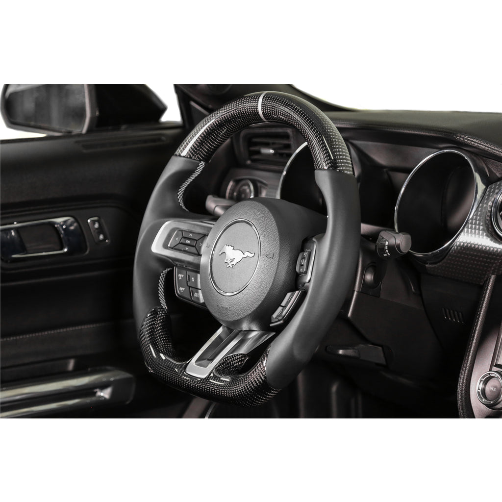 1517-Mustang-Rekudo-Heated-Steering-Wheel-Carbon-Fiber-W-Leather-Grips-Blac